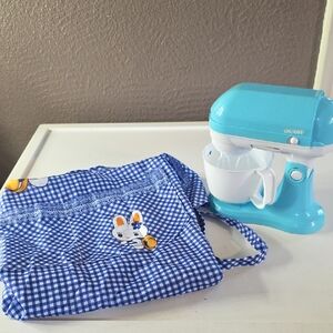 Blue Kids Apron and Toy Mixer Set